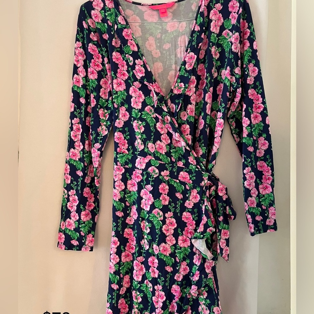 Lilly Pulitzer Navy with Pink and Green Floral Dress